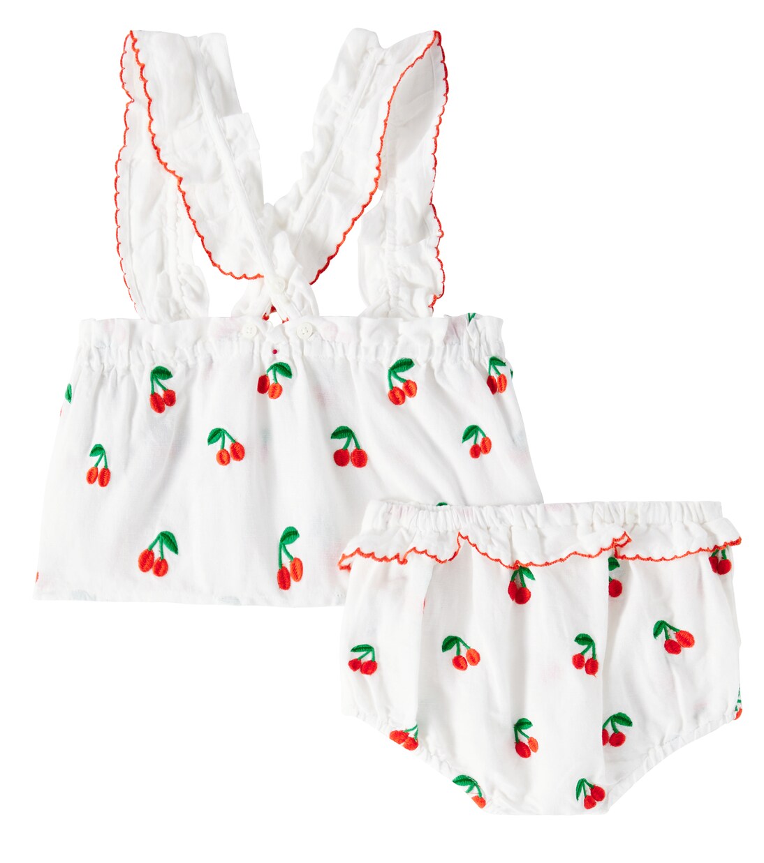 Baby - Top e culottes in cotone e lino | Stella McCartney Kids