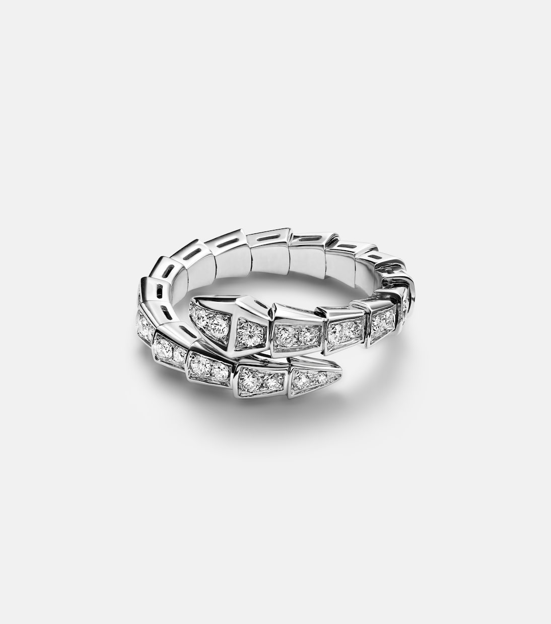 Anello Serpenti Viper in oro bianco 18kt con diamanti | Bvlgari