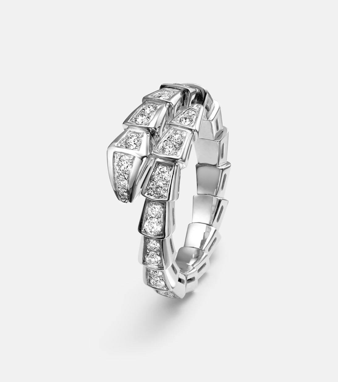 Anello Serpenti Viper in oro bianco 18kt con diamanti | Bvlgari