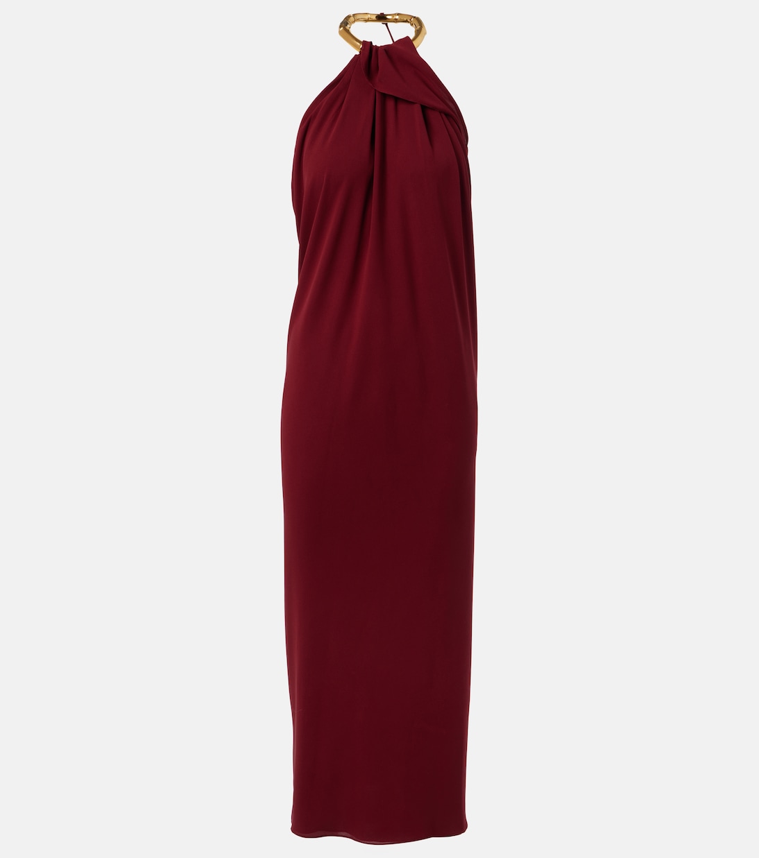 Vestido midi de crepé de seda drapeado | Gucci