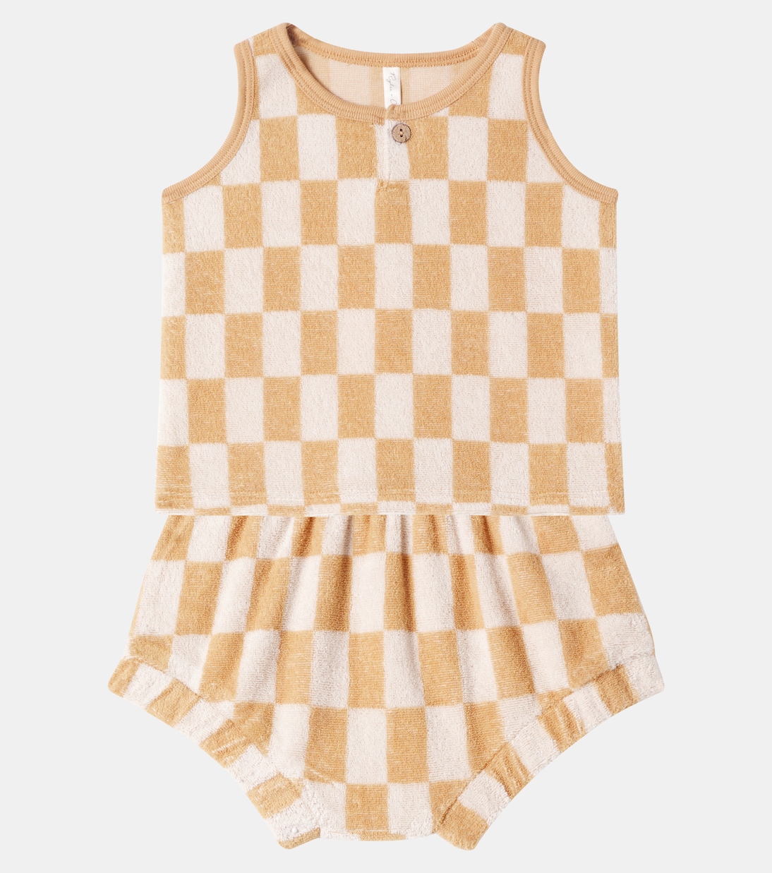 Baby - Top e shorts in spugna a quadri | Rylee + Cru