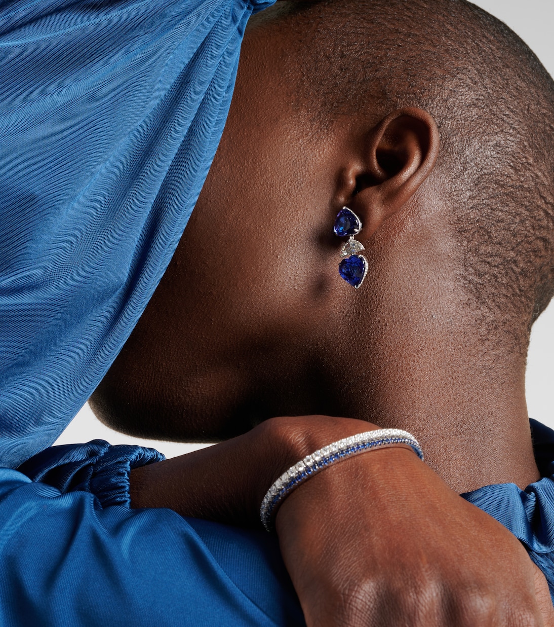 Boucles d'oreilles Heart en or blanc 18 ct, tanzanites et diamants | Kamyen