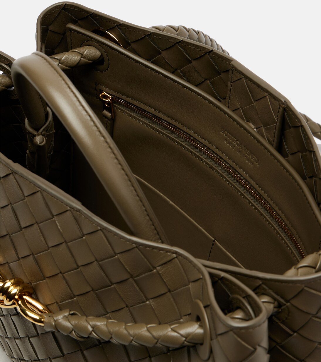 Andiamo Intrecciato Medium leather tote bag | Bottega Veneta