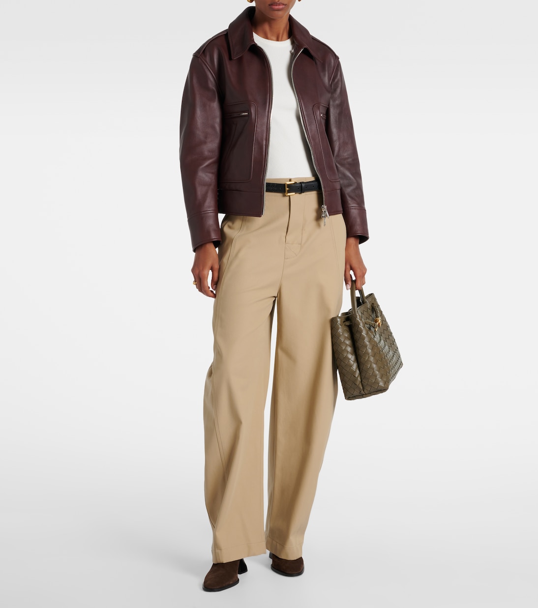Andiamo Intrecciato Medium leather tote bag | Bottega Veneta