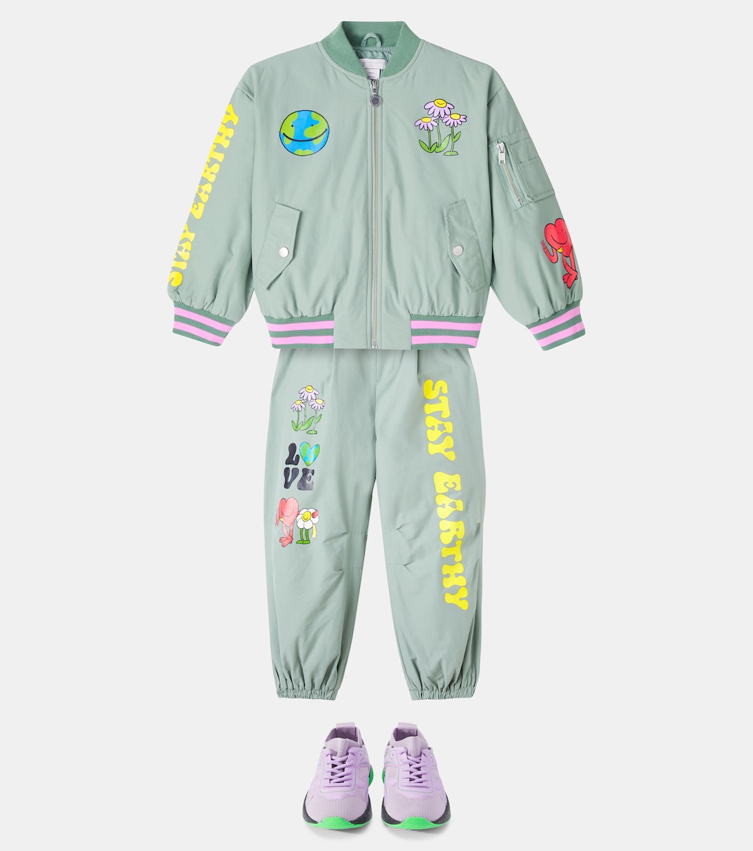 Pantalon imprimé en coton mélangé | Stella McCartney Kids