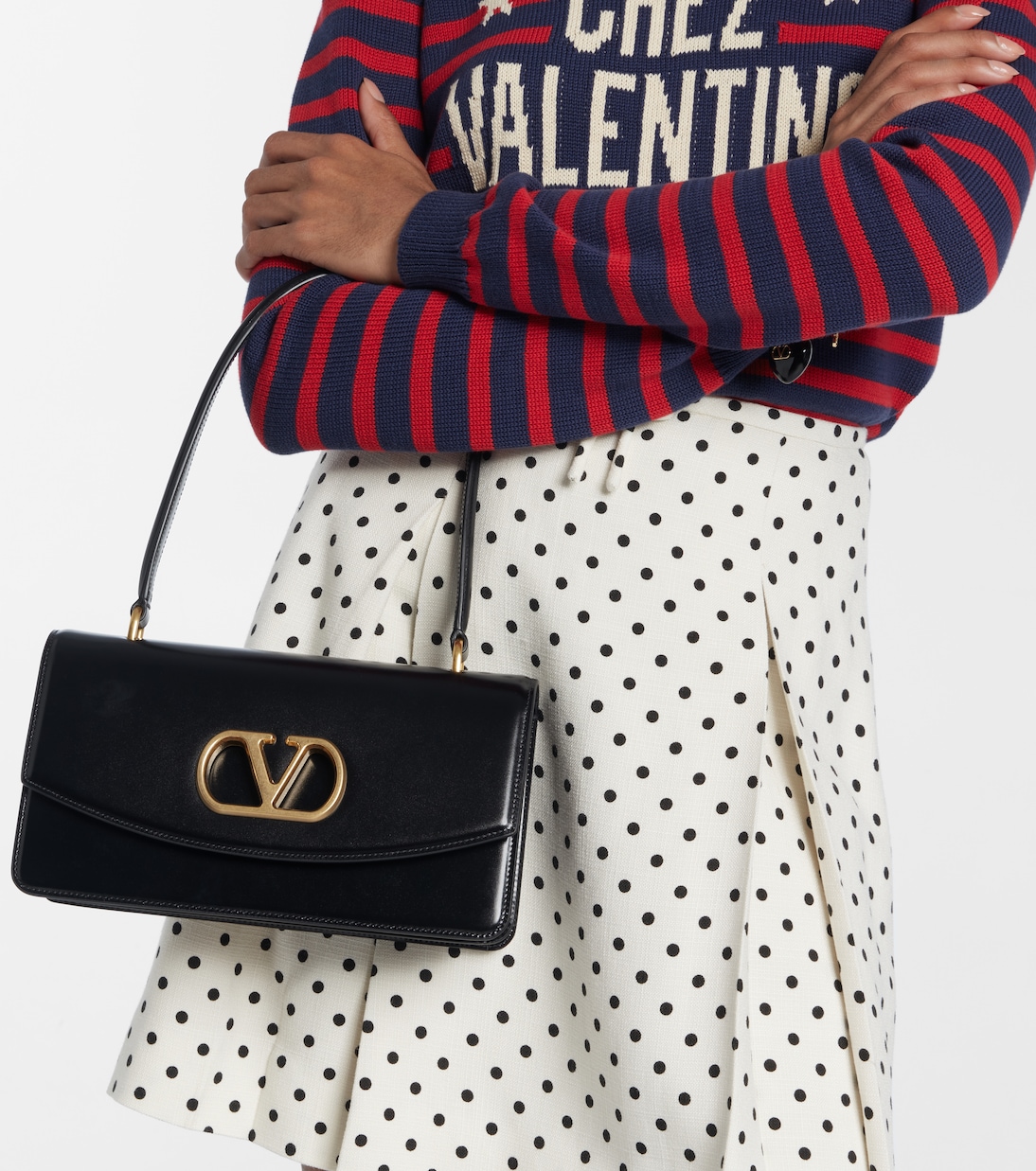 Vain Small VLogo leather shoulder bag | Valentino Garavani