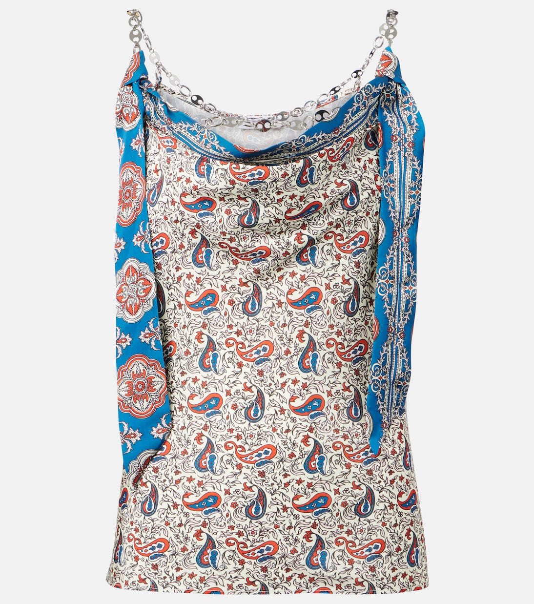 Camisole in raso con stampa paisley | Rabanne