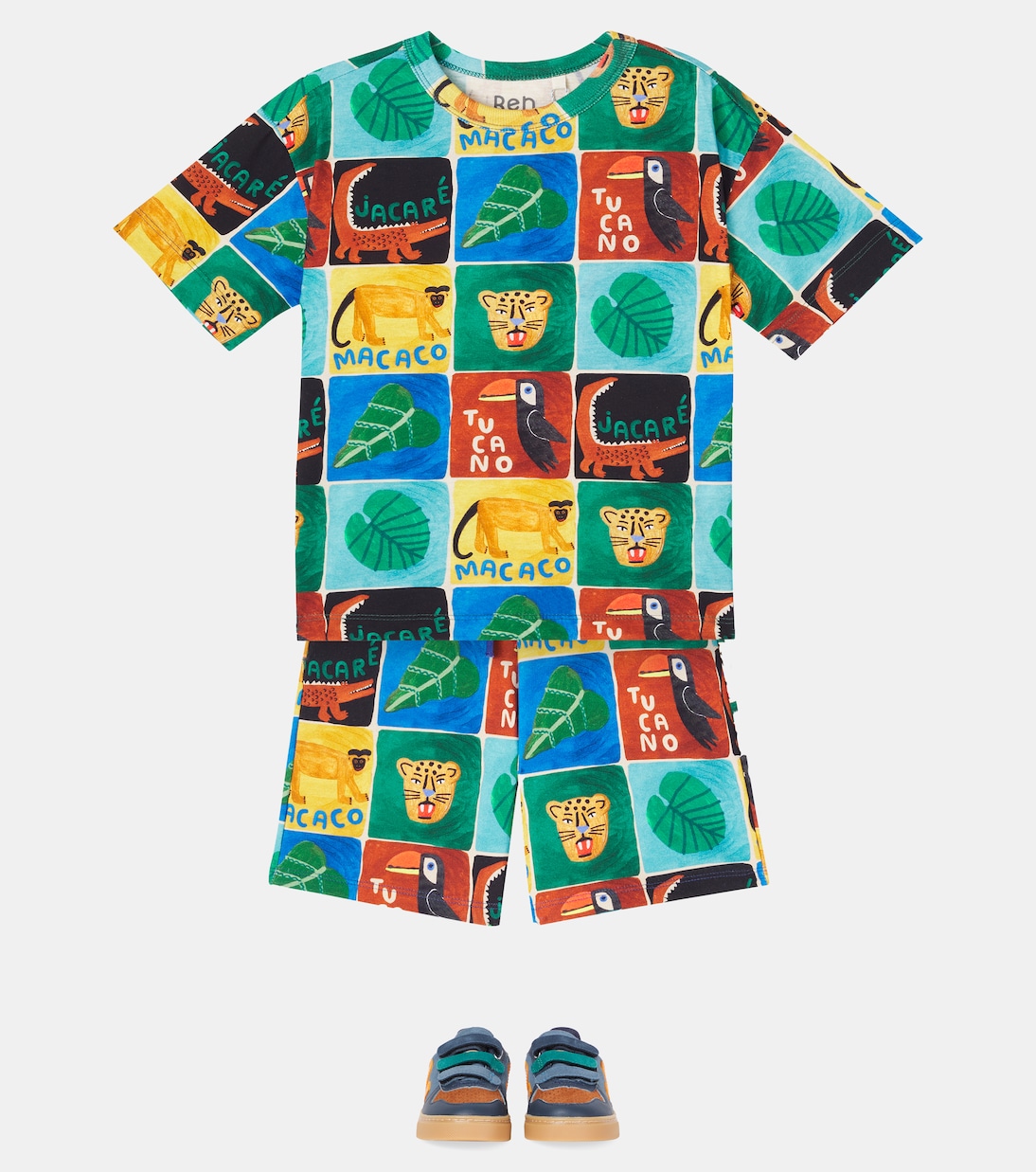 Ensemble t-shirt et short imprimés en coton | Fábula