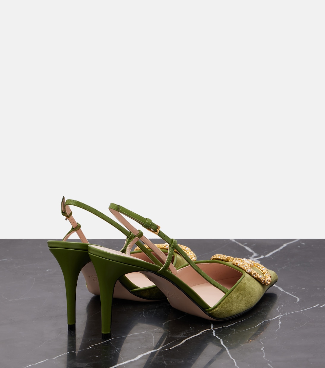 VLogo 80 velvet slingback pumps | Valentino Garavani
