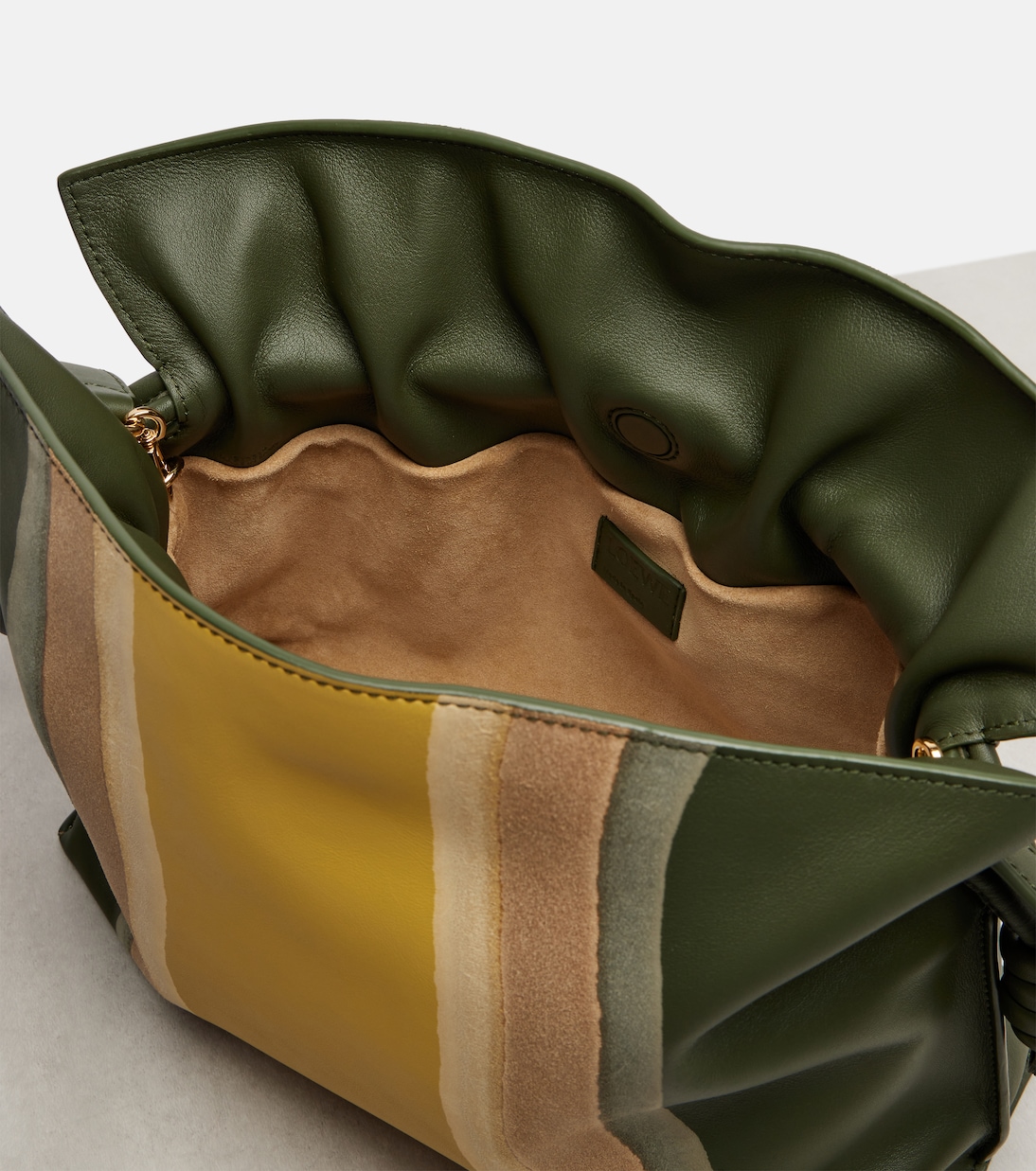 Flamenco Medium leather and suede clutch | Loewe