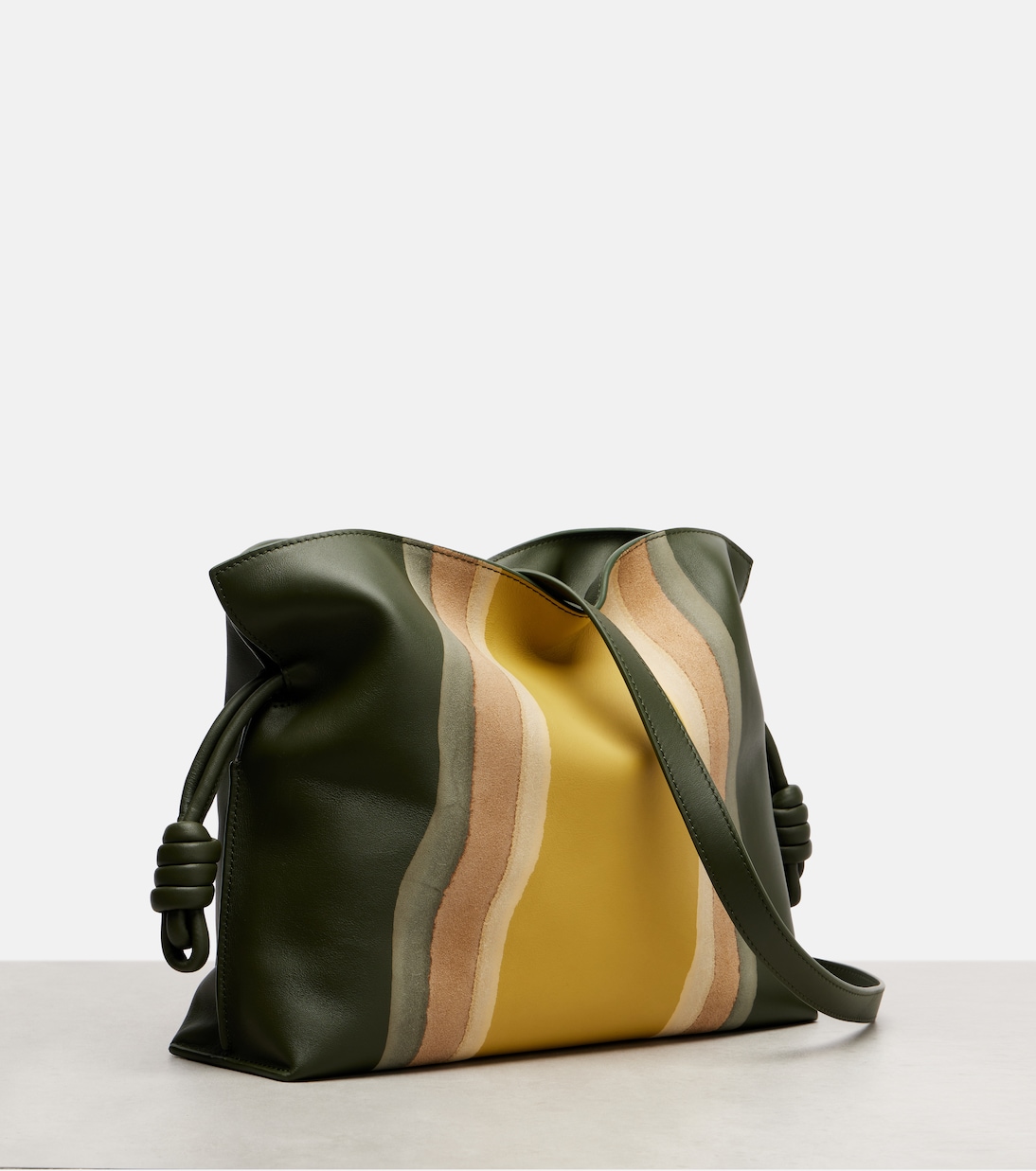 Flamenco Medium leather and suede clutch | Loewe