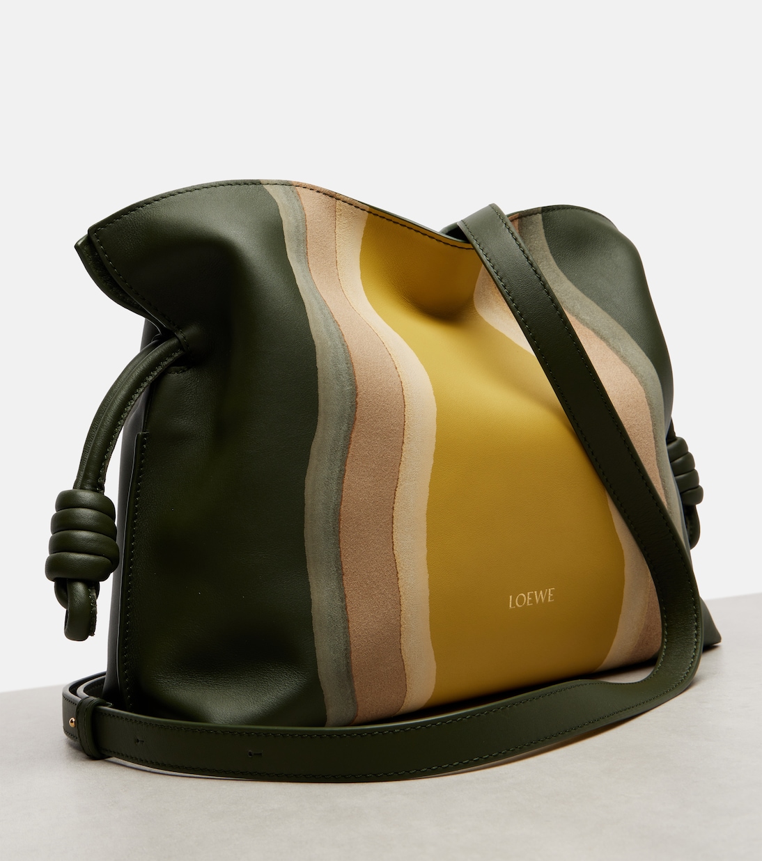 Flamenco Medium leather and suede clutch | Loewe