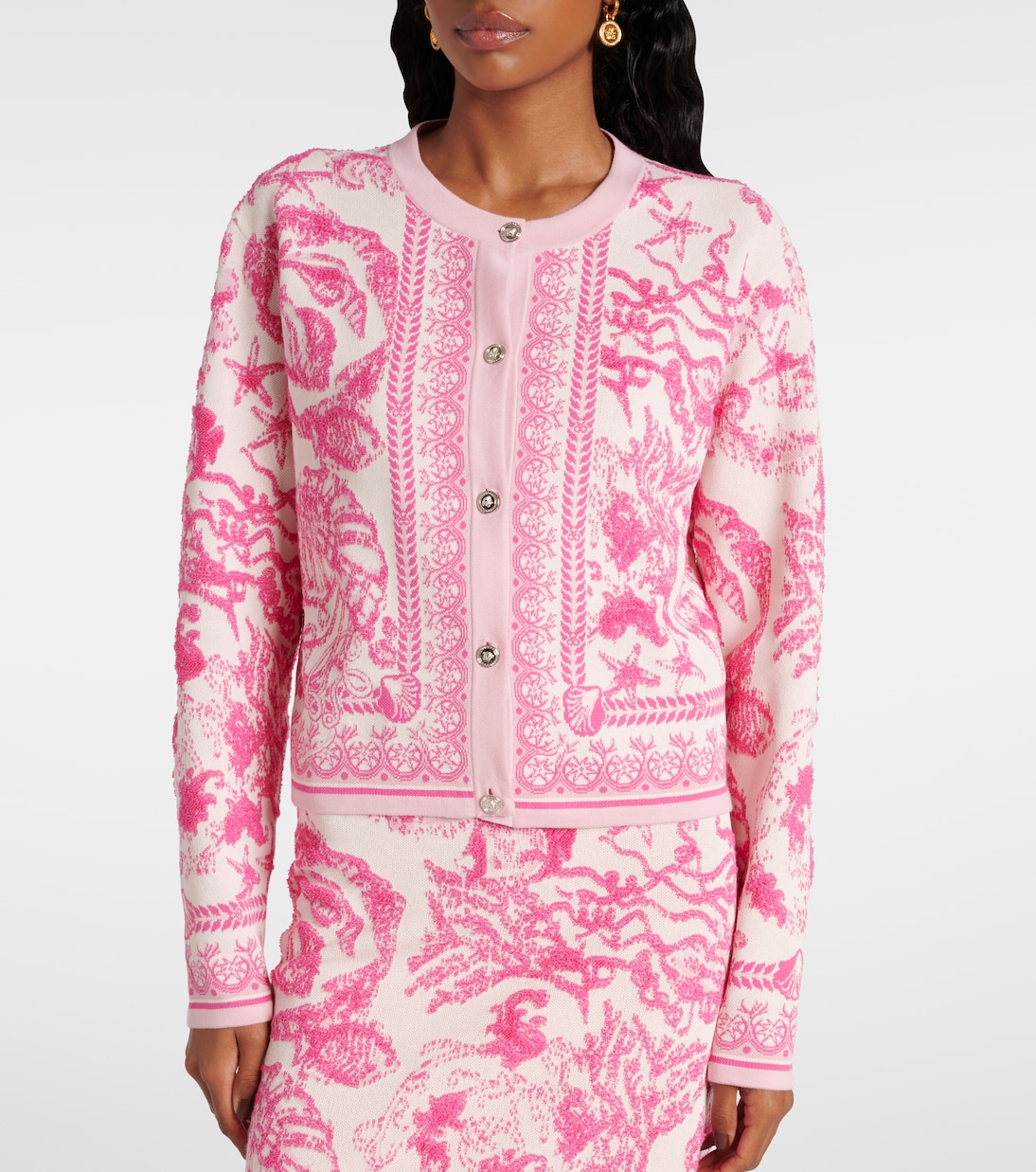 Cardigan Underwater Barocco en jacquard | Versace