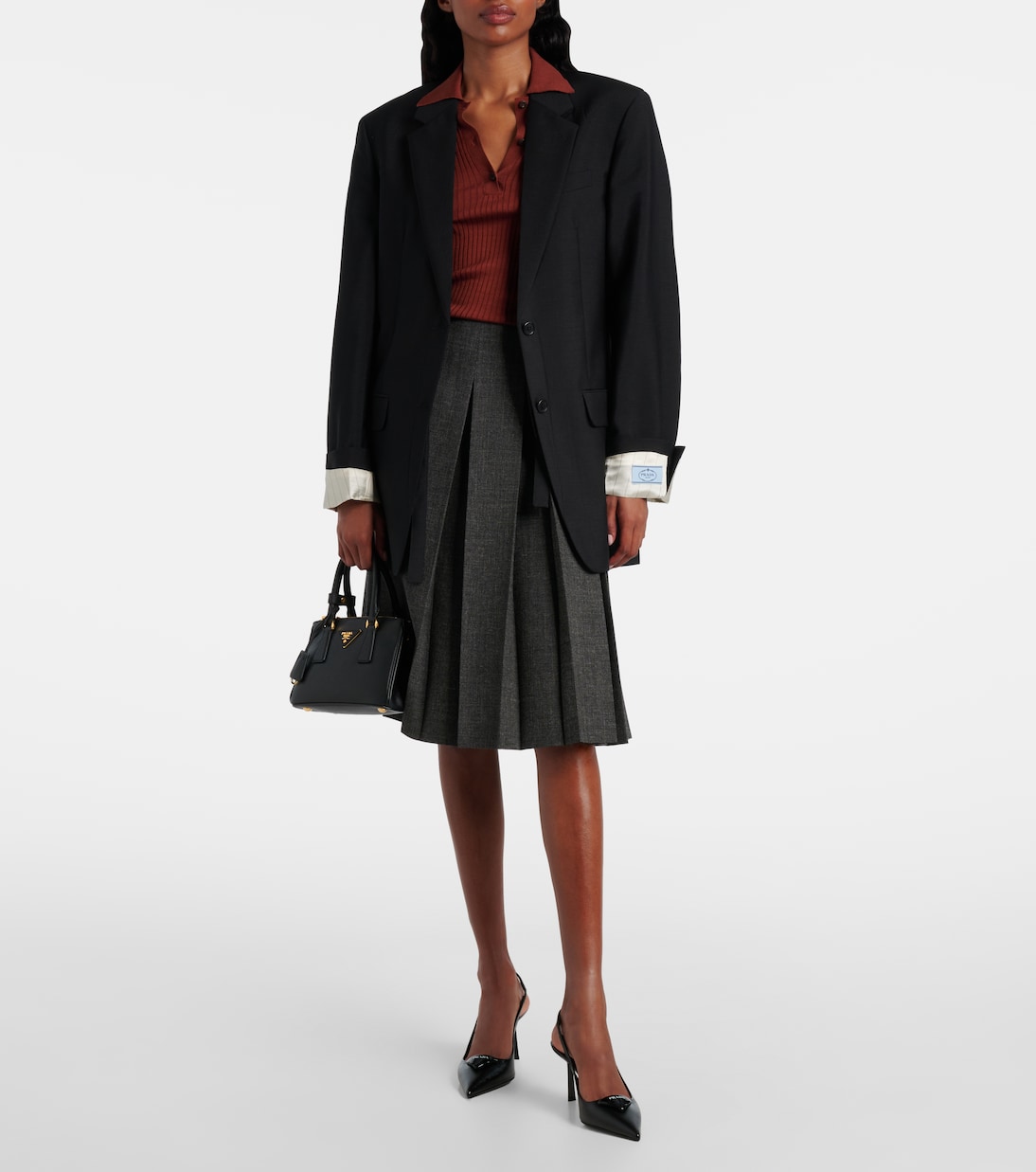 Slingback-Pumps aus Leder | Prada