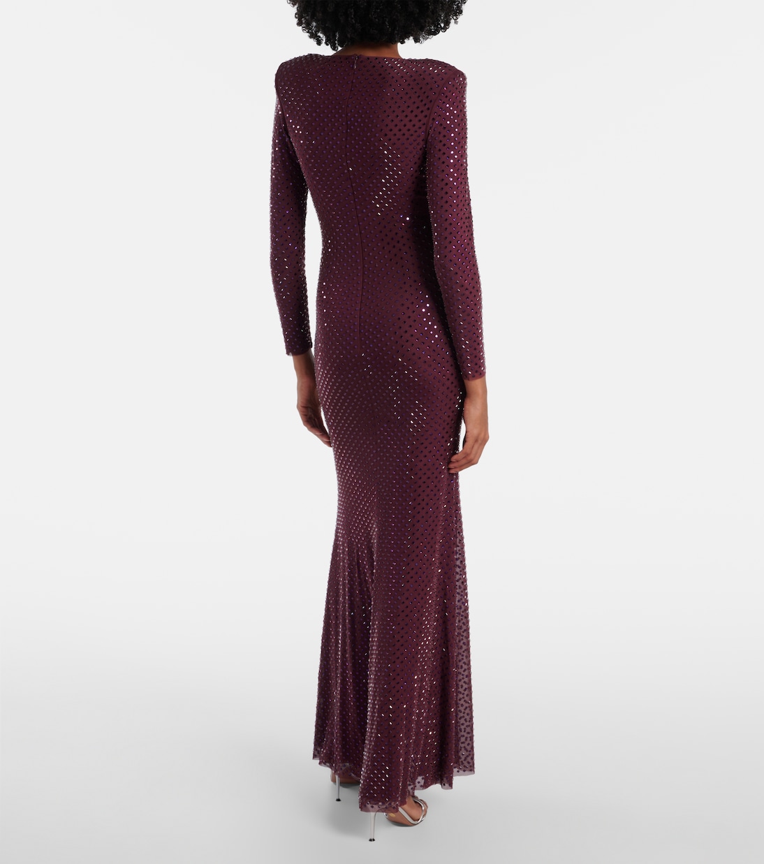 Robe aus Mesh mit Kristallen | Self-Portrait