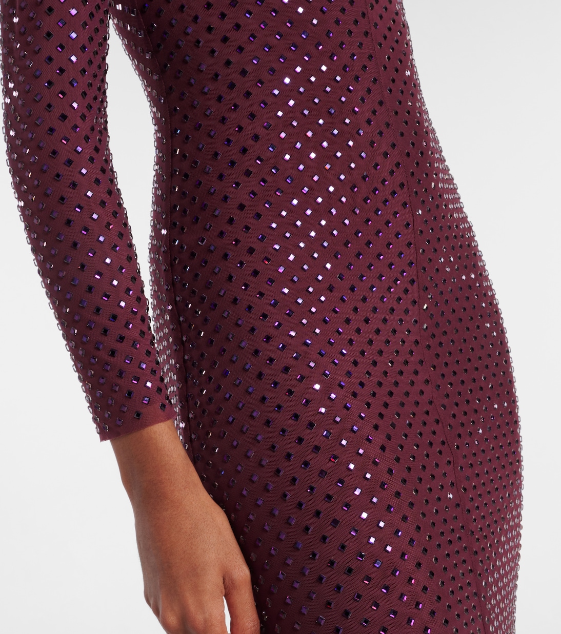 Robe aus Mesh mit Kristallen | Self-Portrait