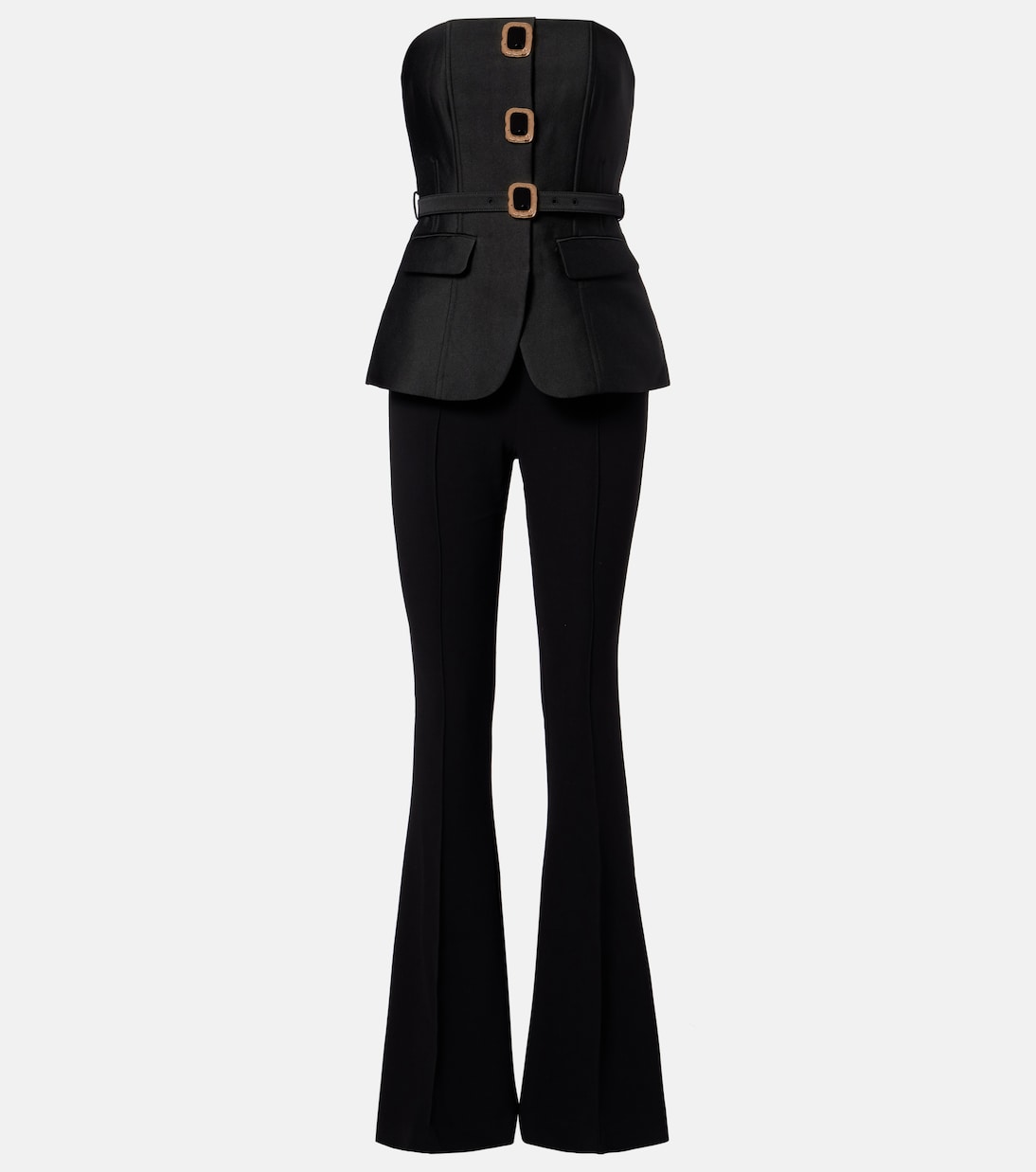 Embellished strapless taffeta jumpsuit  | Self-Portrait