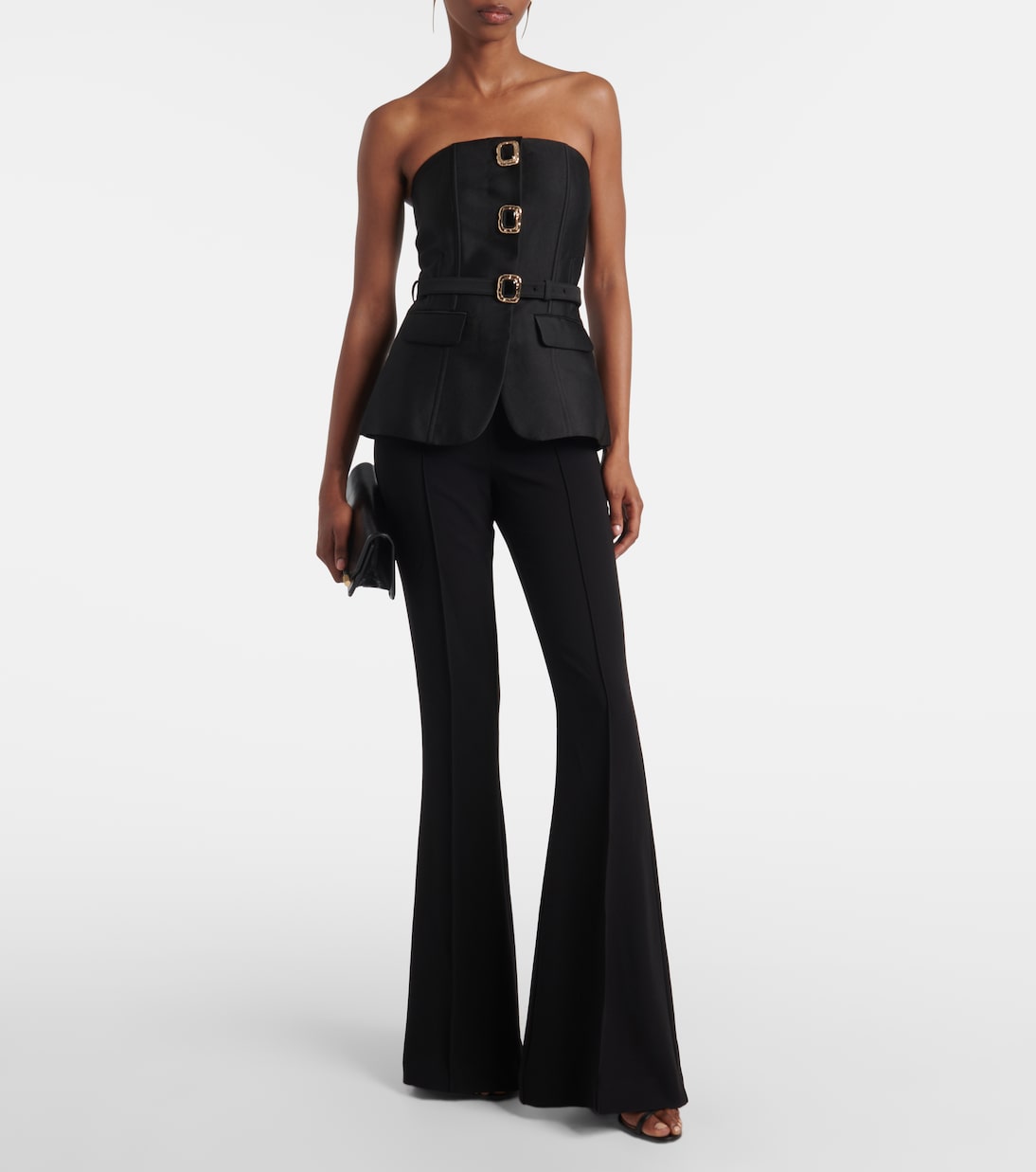 Embellished strapless taffeta jumpsuit  | Self-Portrait