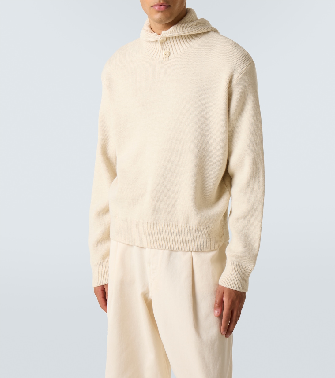 Hooded alpaca and wool-blend sweater | Lemaire