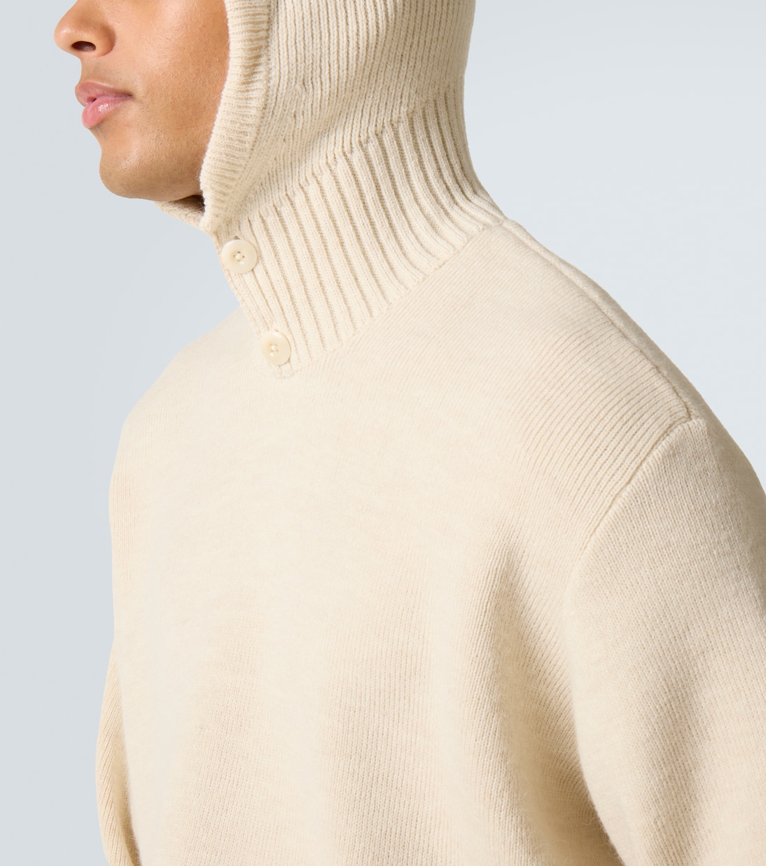 Hooded alpaca and wool-blend sweater | Lemaire