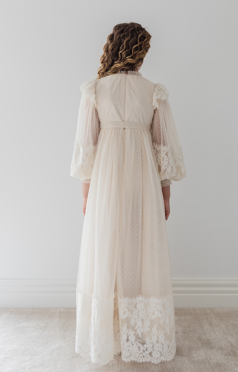 Lace-trimmed point d'esprit dress | Petite Amalie  