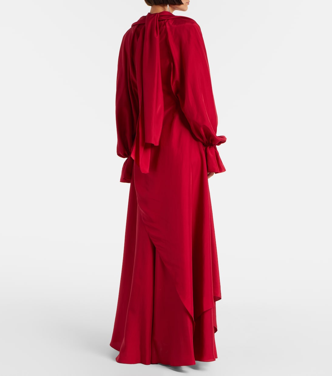 Draped floral-appliqué silk gown | McQueen