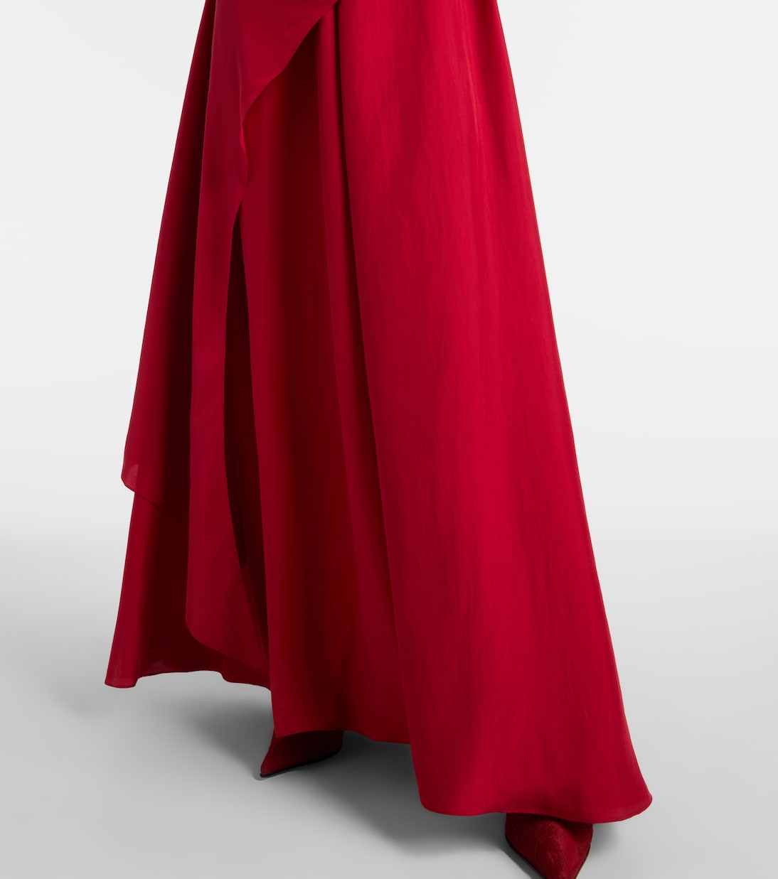 Draped floral-appliqué silk gown | McQueen