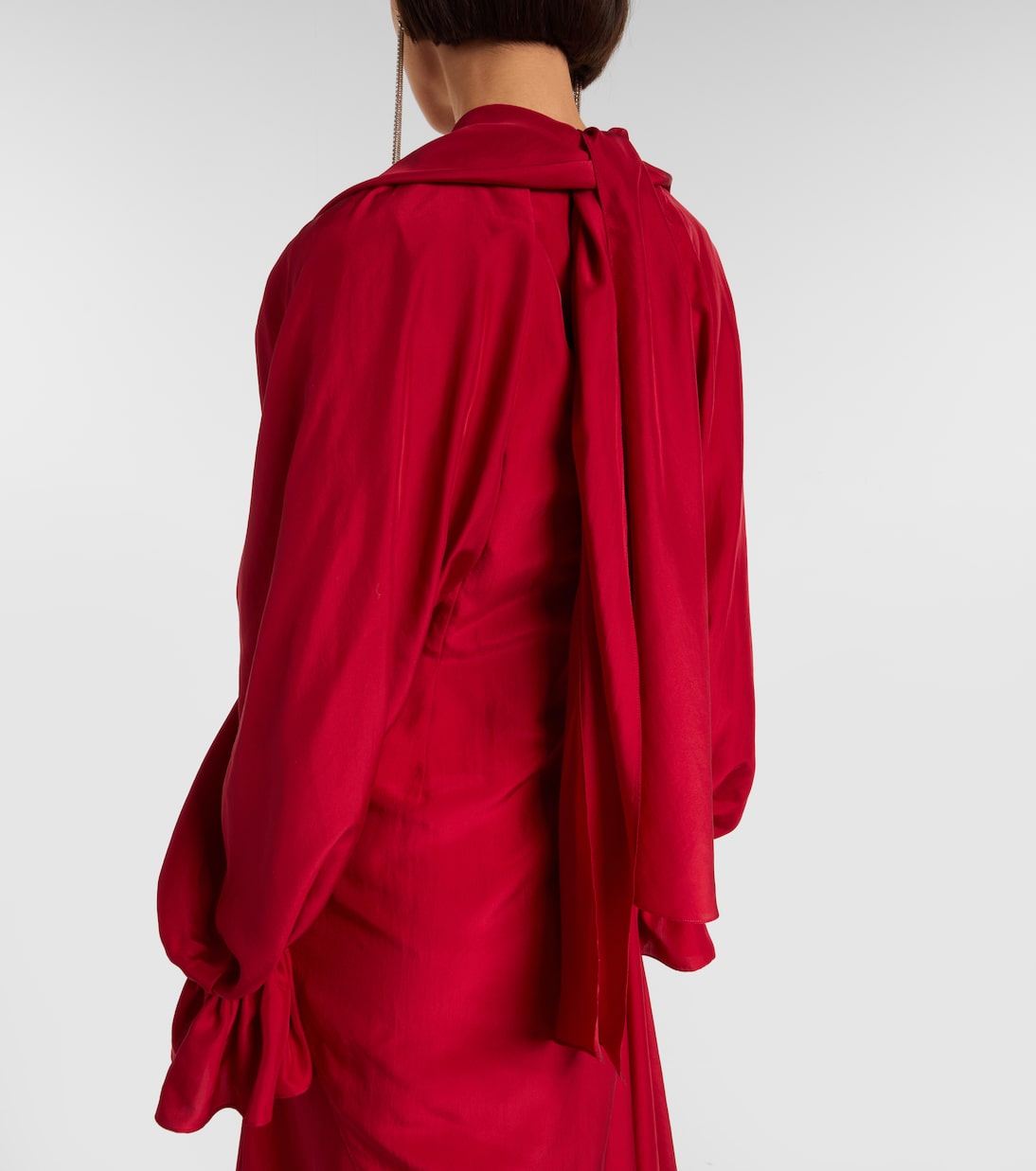 Draped floral-appliqué silk gown | McQueen
