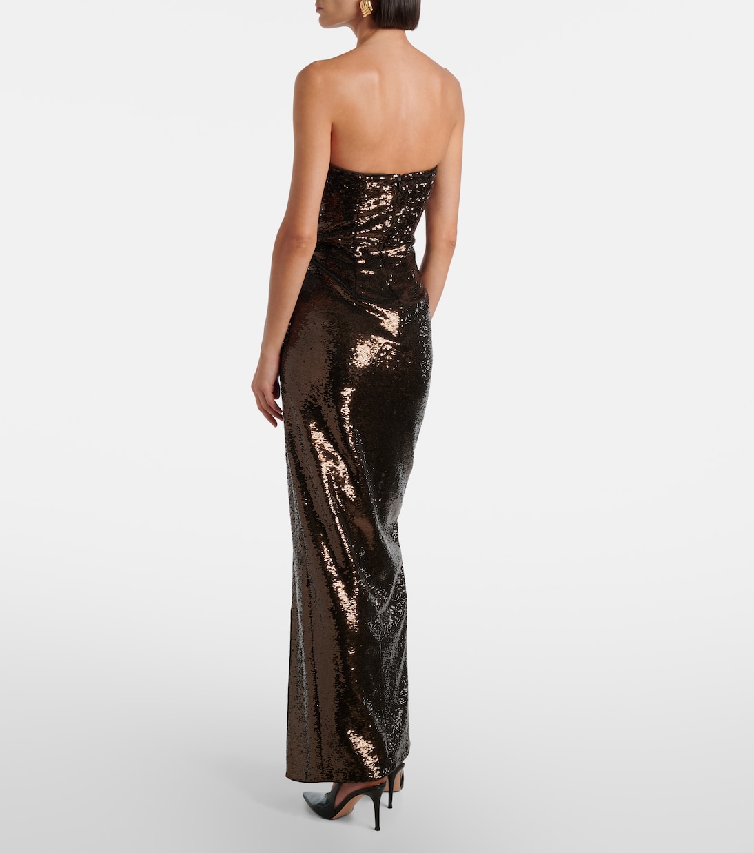 Vestido de fiesta fruncido con lentejuelas | Roland Mouret