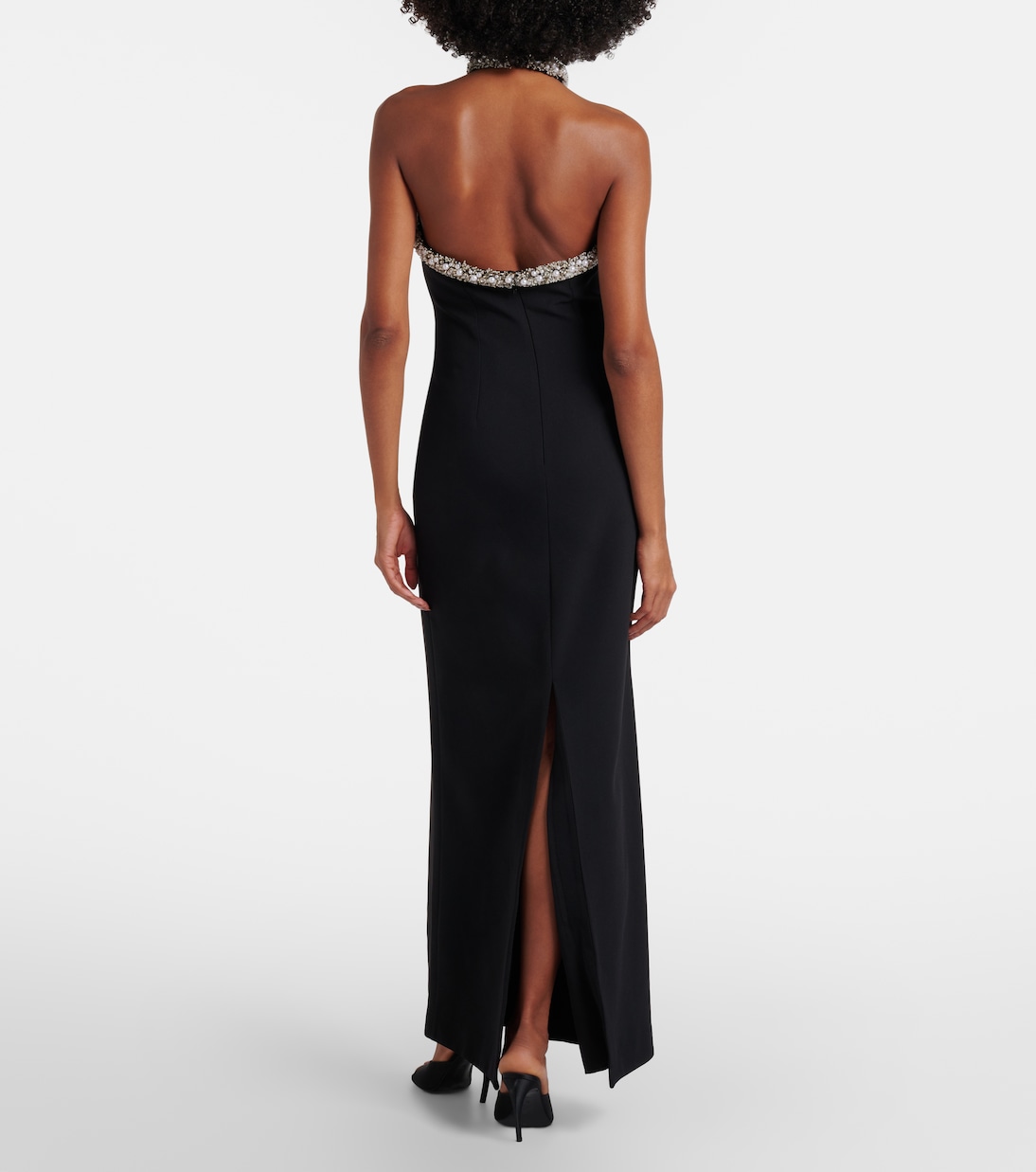 Embellished halterneck crêpe gown | Simkhai