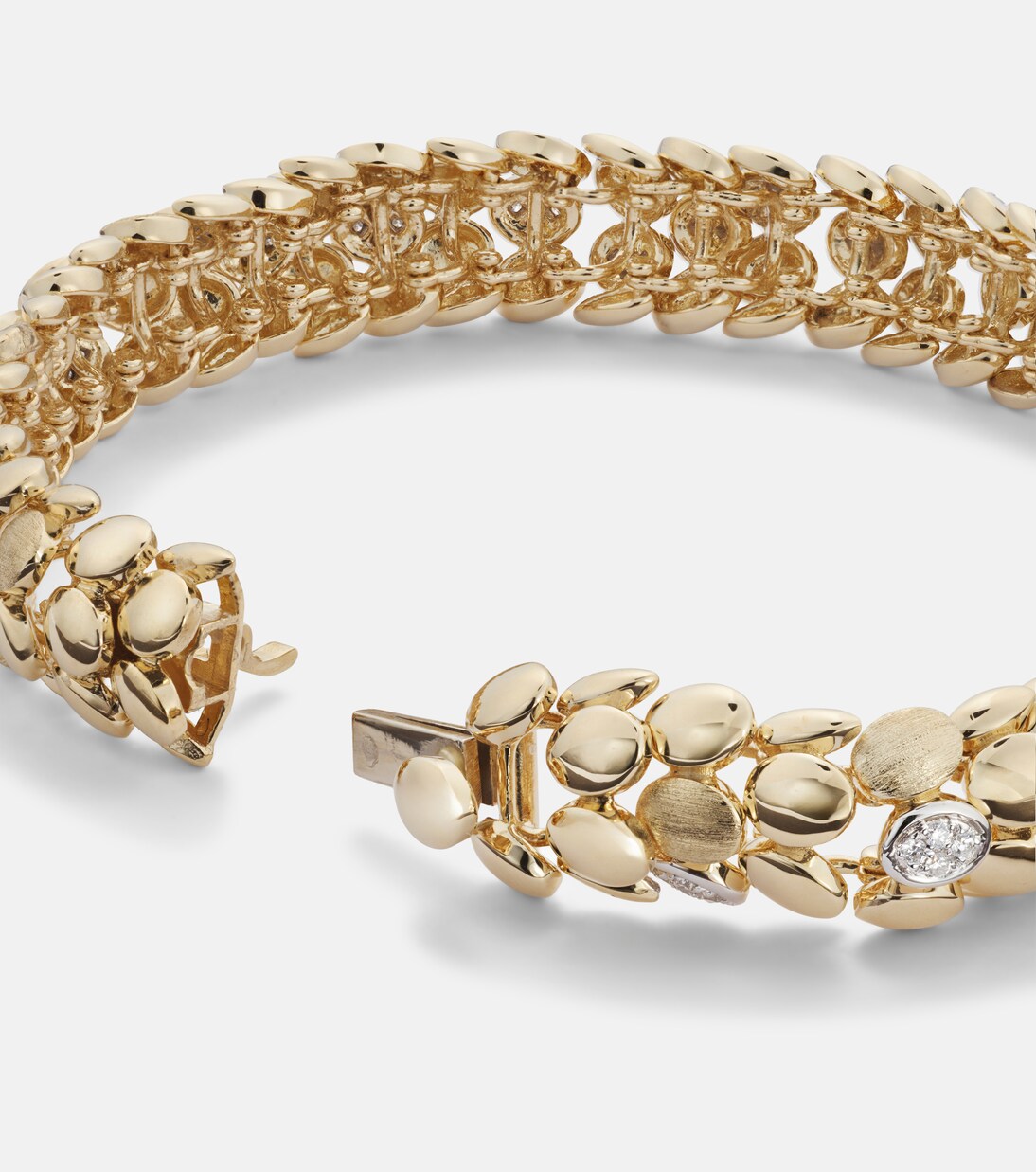 Armreif Blossom Small aus 14kt Gelbgold mit Diamanten | Rainbow K