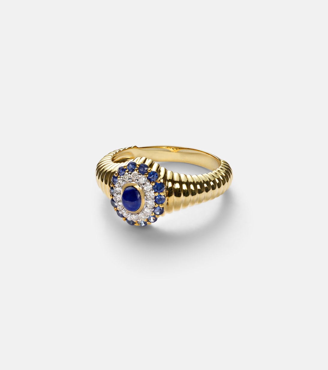 Ring Berlingot Pompadour Baby aus 9kt Gelbgold mit Edelsteinen | Yvonne Léon