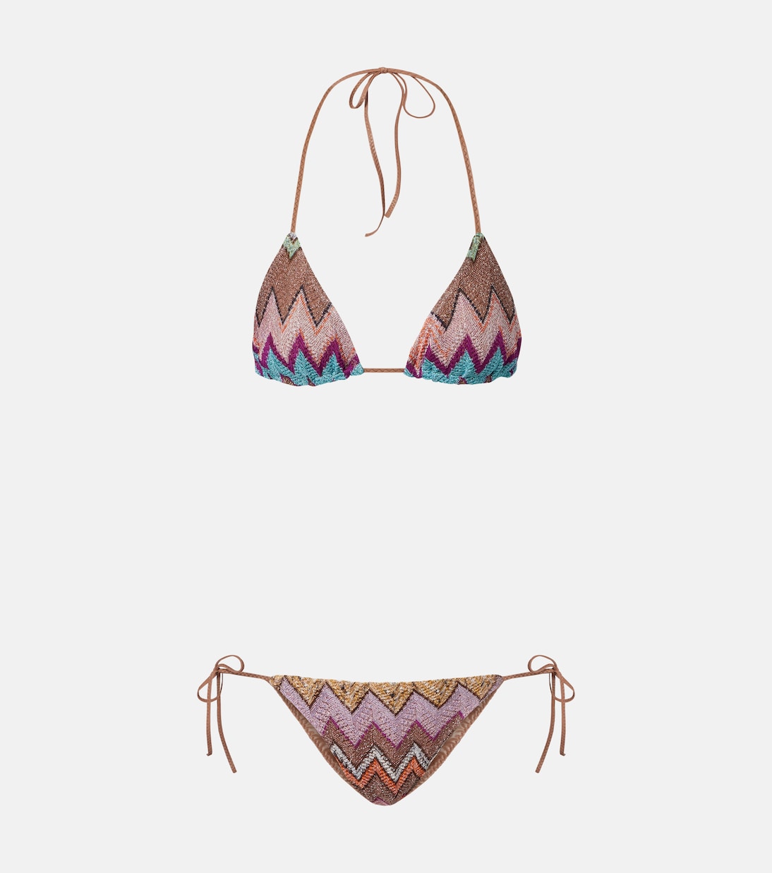 Zigzag lamé bikini top | Missoni