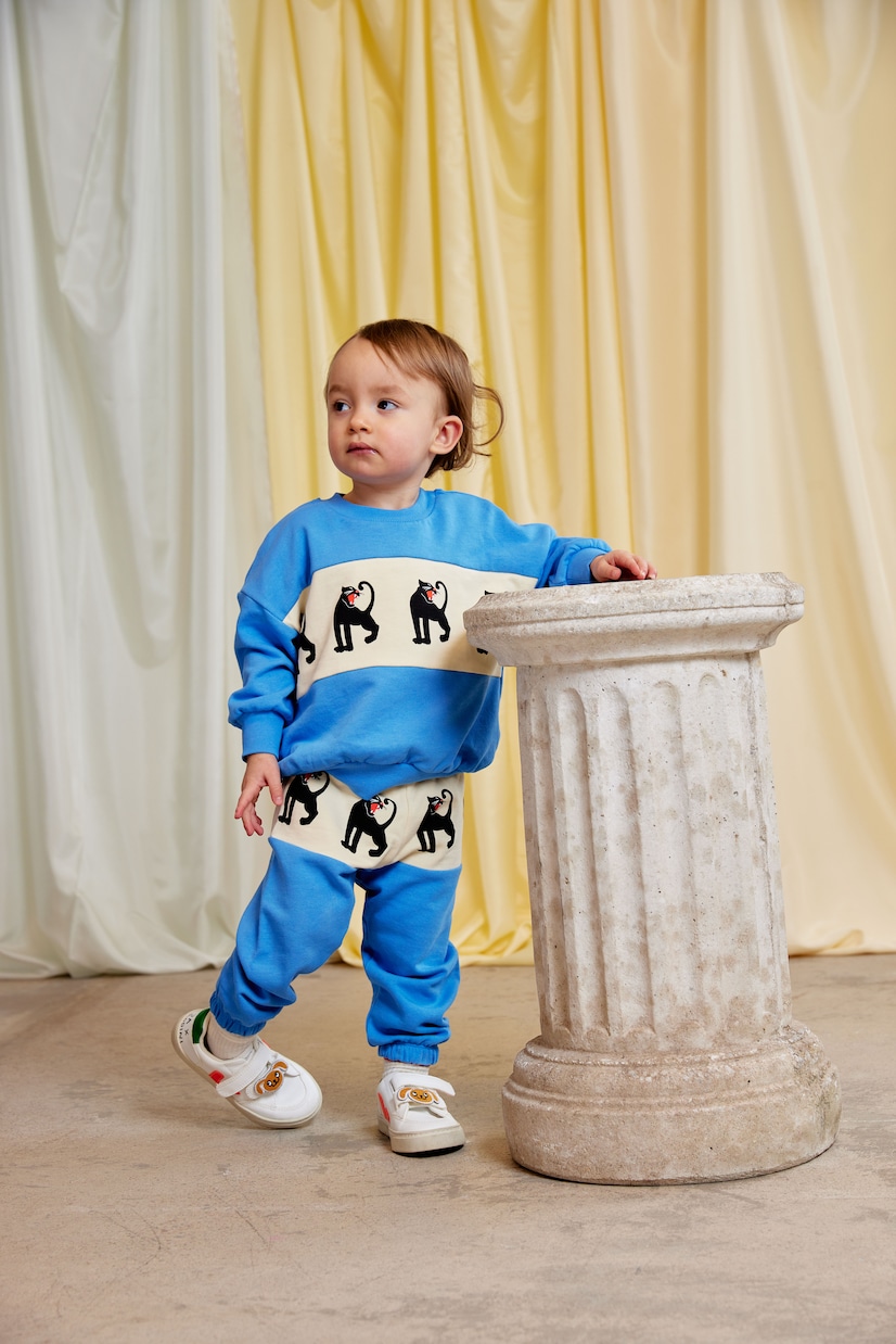 Panther printed cotton sweatpants  | Mini Rodini