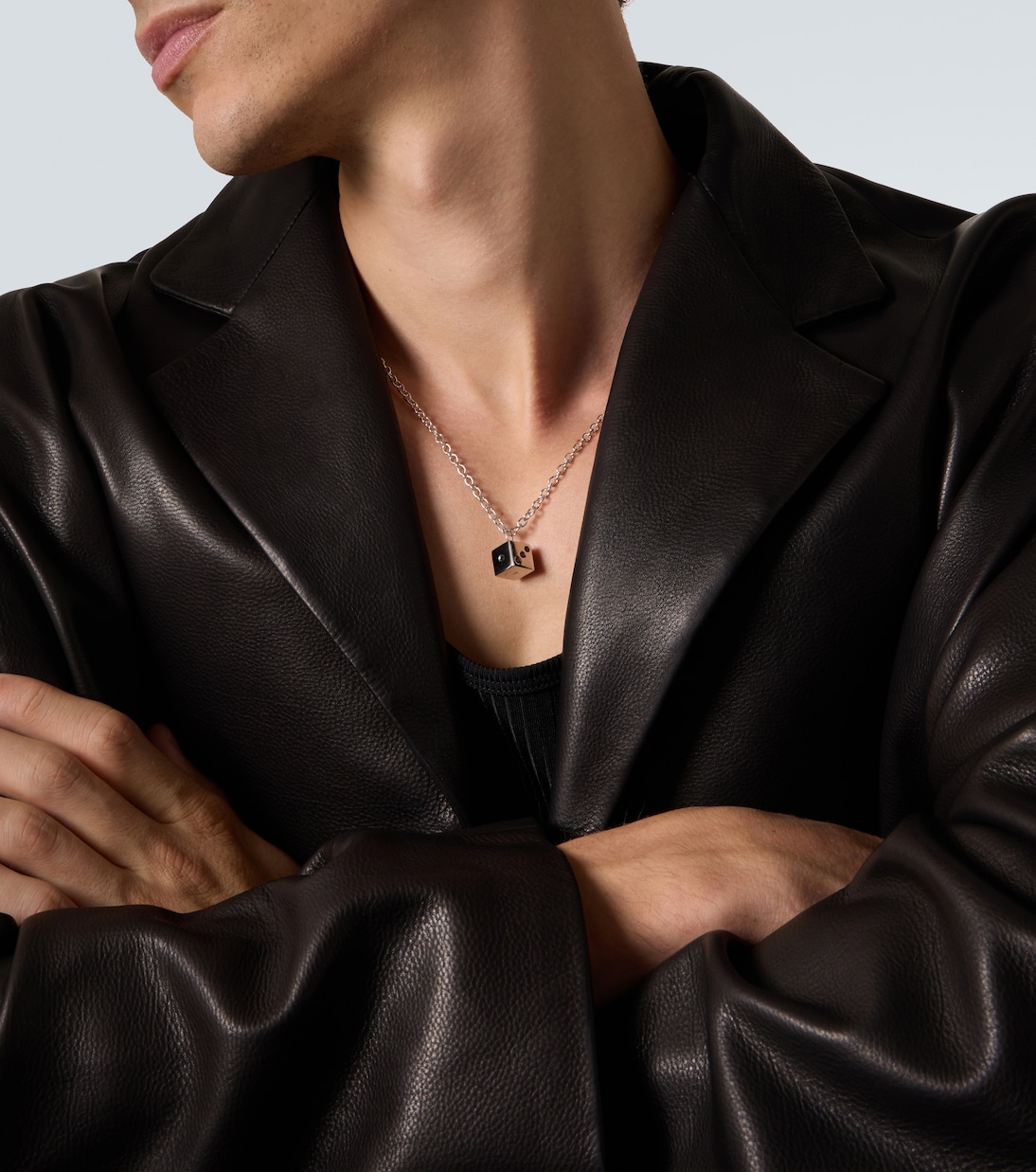 14kt white gold charm necklace with diamonds | Sydney Evan