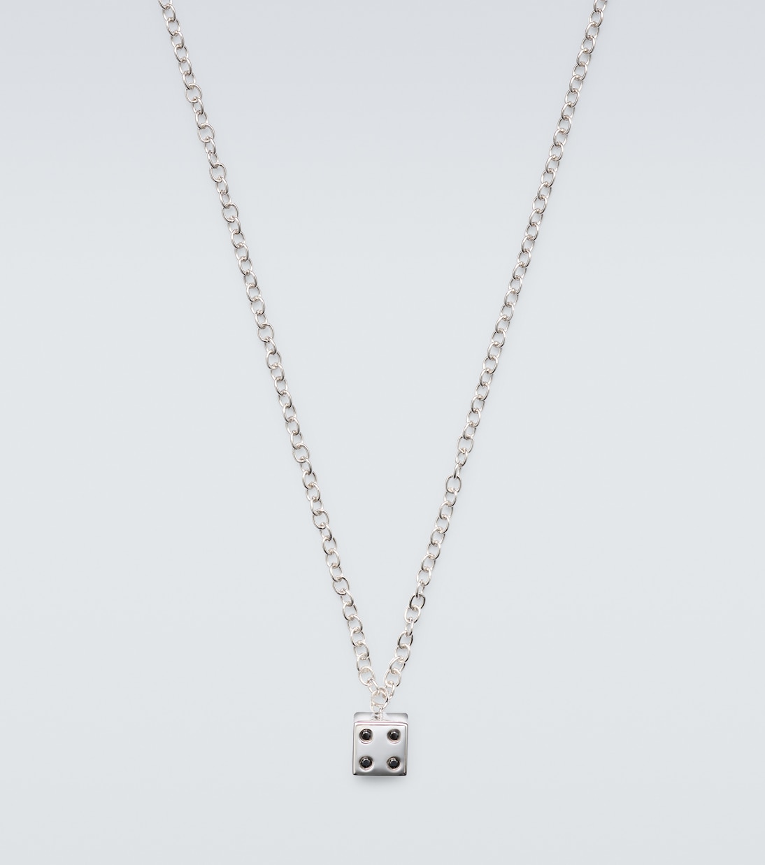 14kt white gold charm necklace with diamonds | Sydney Evan