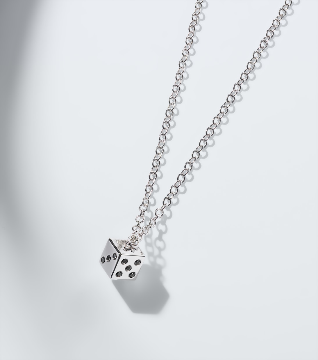 14kt white gold charm necklace with diamonds | Sydney Evan