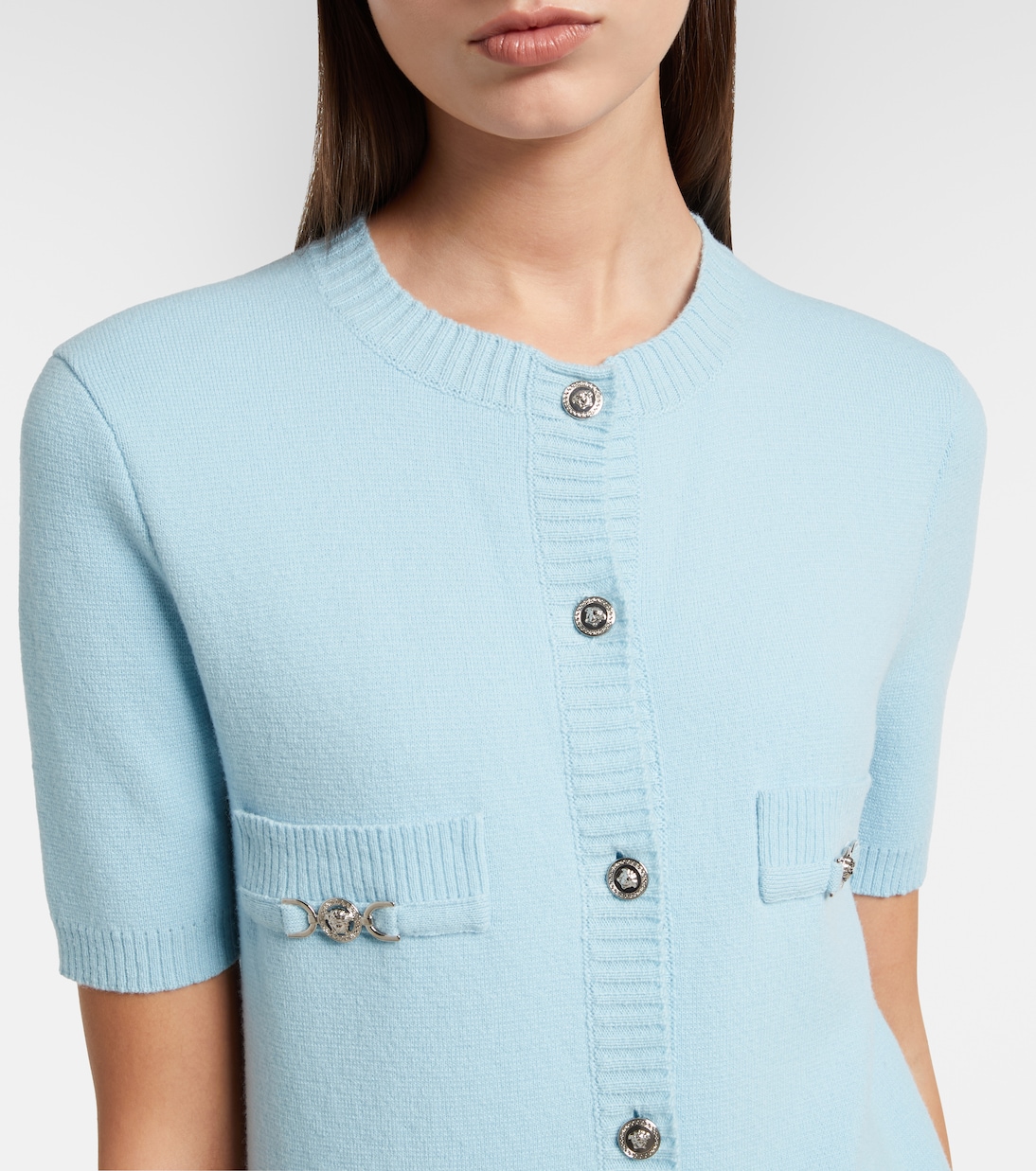 Medusa wool and cashmere shirt dress | Versace