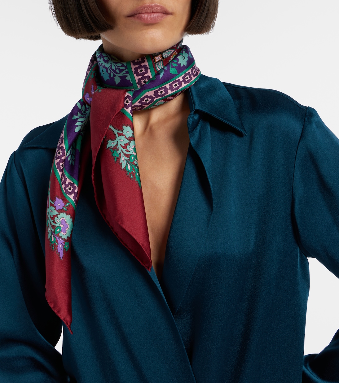 Printed silk twill scarf | La DoubleJ