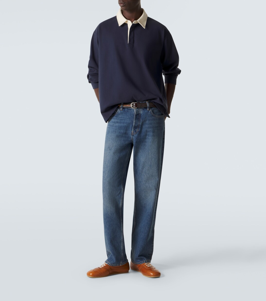 Cotton jersey polo sweater | Frame