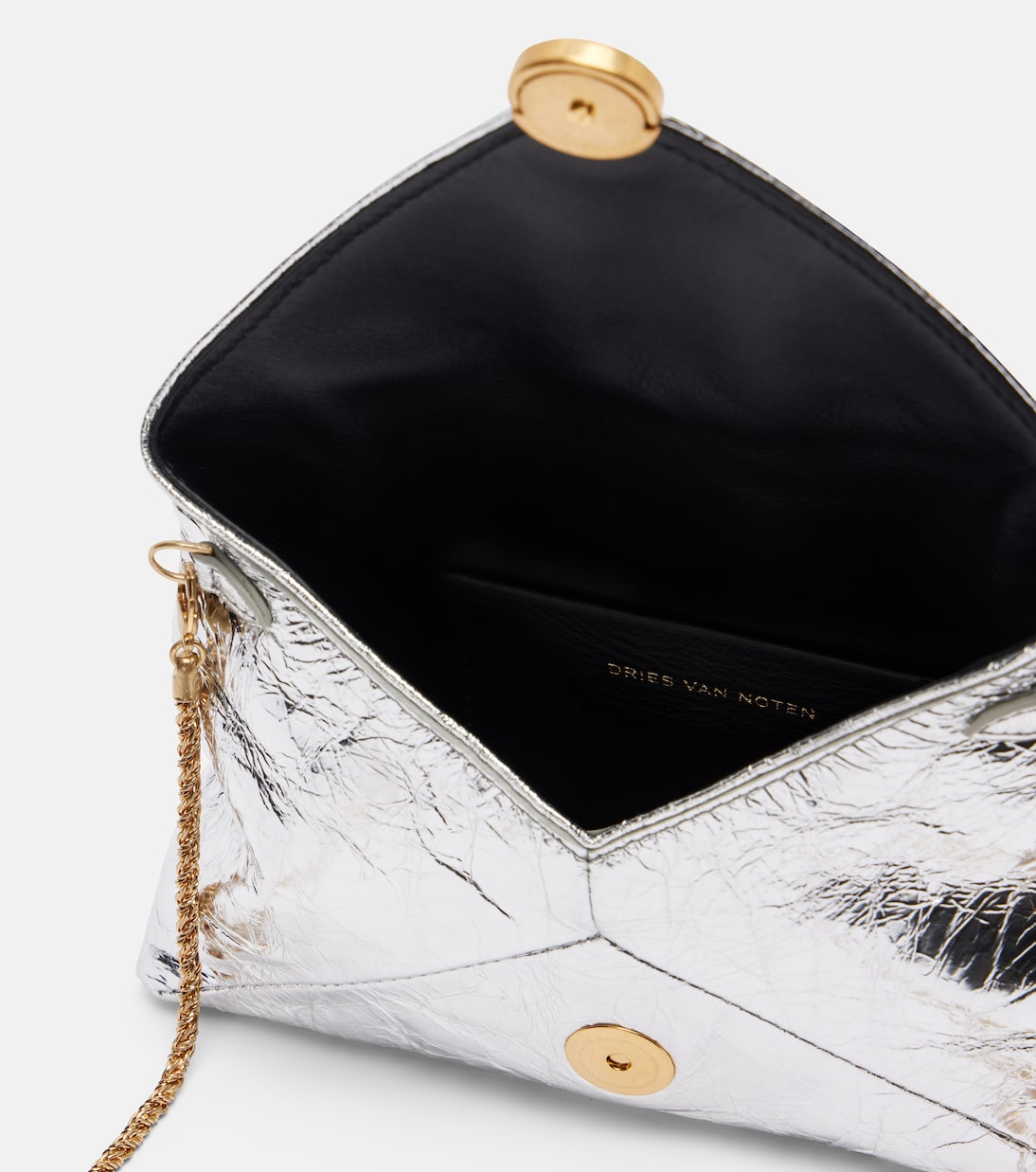Envelope 스몰 메탈릭 레더 클러치 | Dries Van Noten