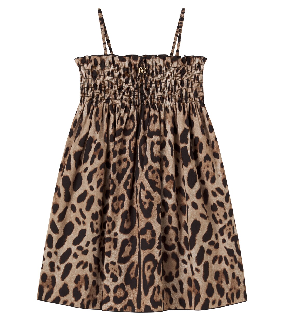 Leopard-print cotton dress | Dolce&Gabbana Kids