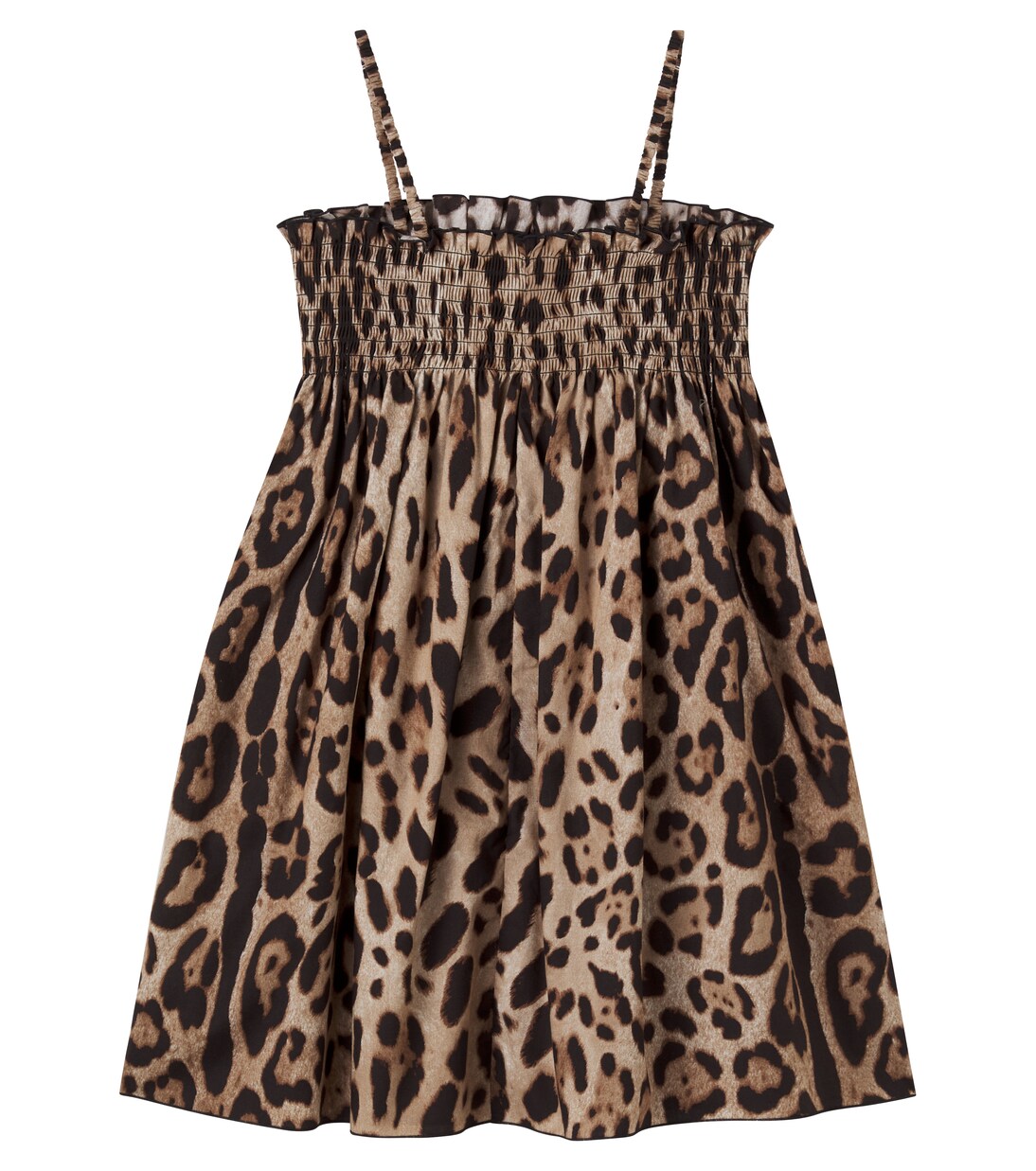 Leopard-print cotton dress | Dolce&Gabbana Kids