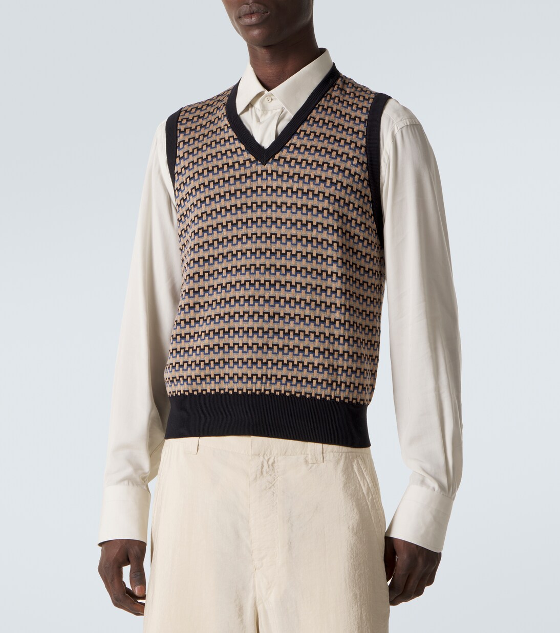 Cotton jacquard sweater vest | Lemaire