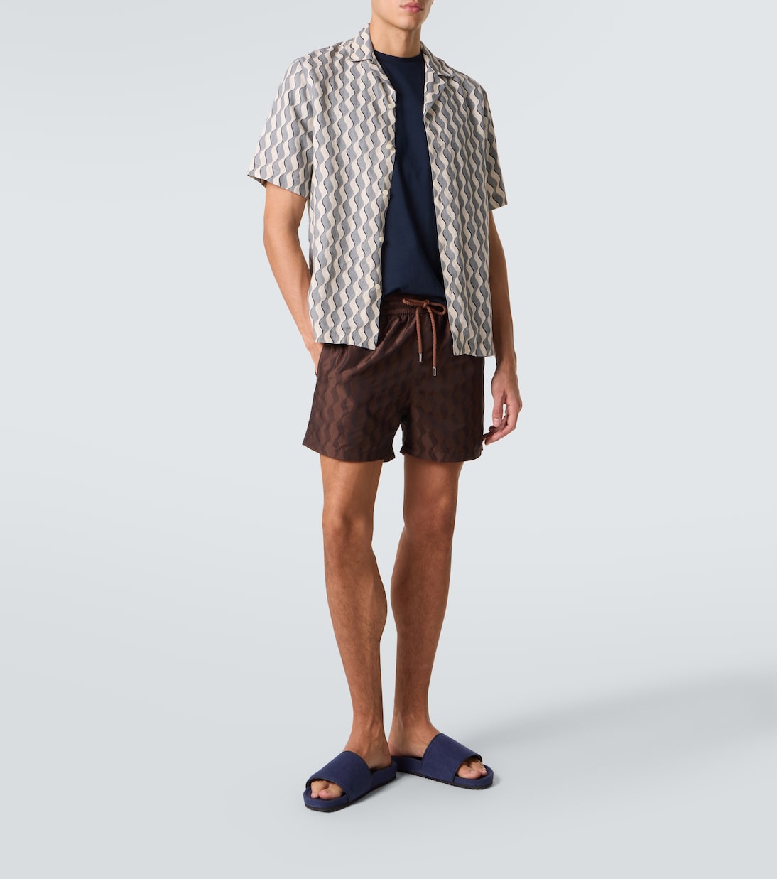 Roberto printed linen bowling shirt | Frescobol Carioca