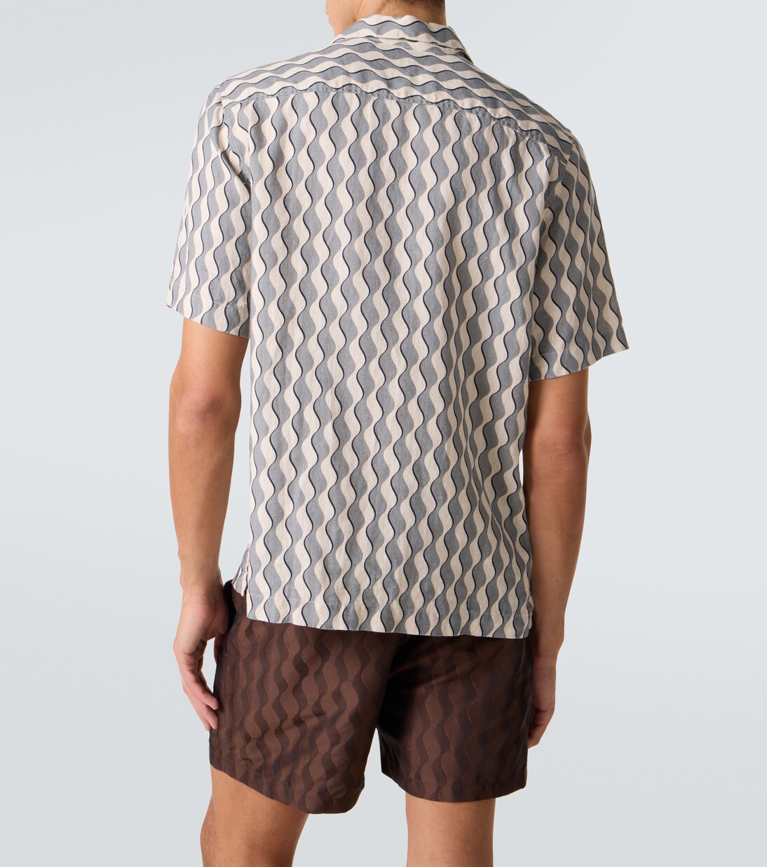 Roberto printed linen bowling shirt | Frescobol Carioca