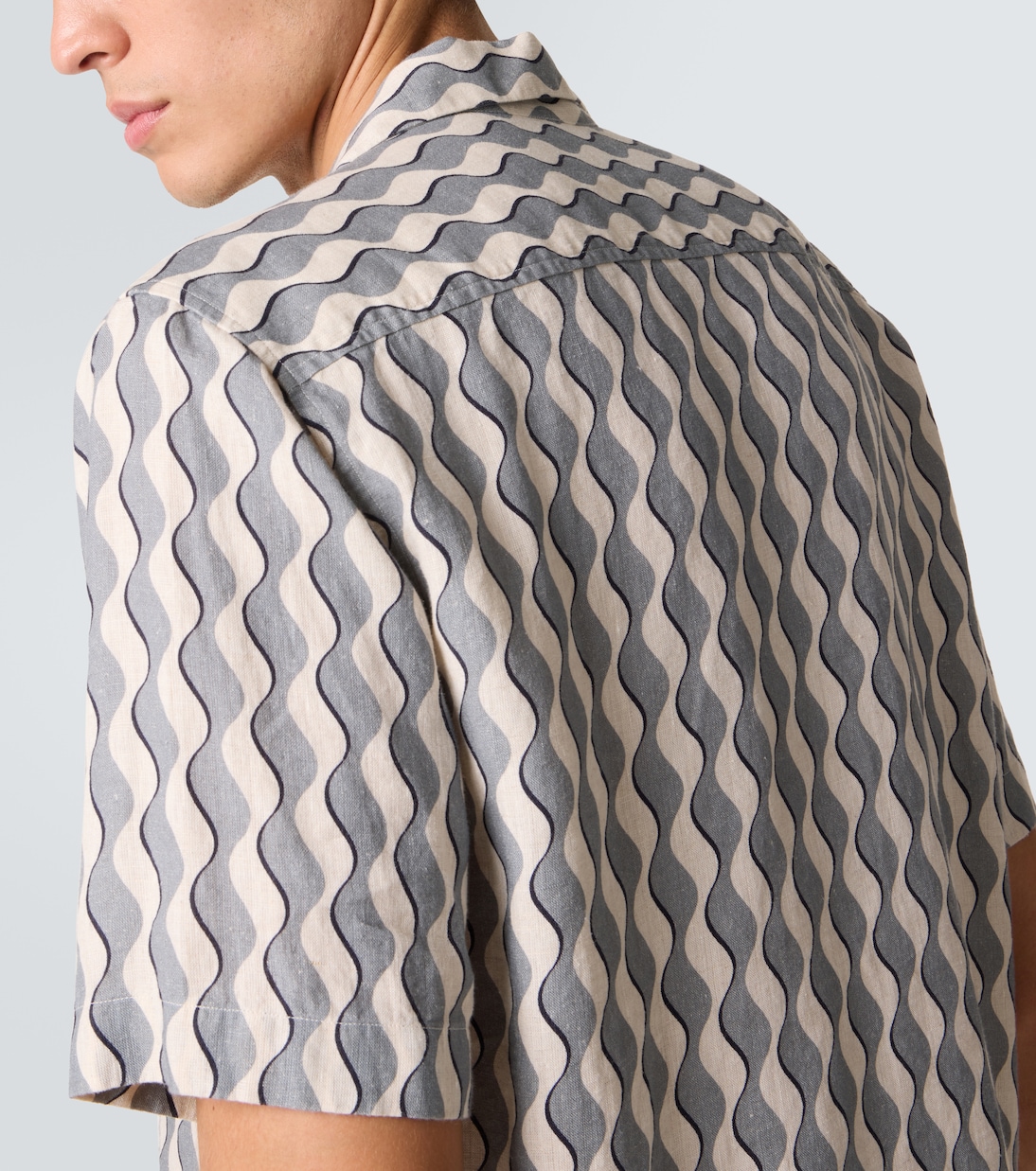 Roberto printed linen bowling shirt | Frescobol Carioca