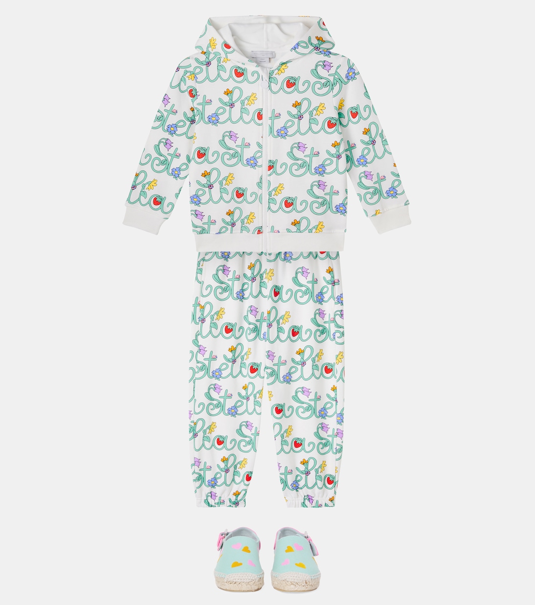 Printed cotton jersey zip-up hoodie | Stella McCartney Kids