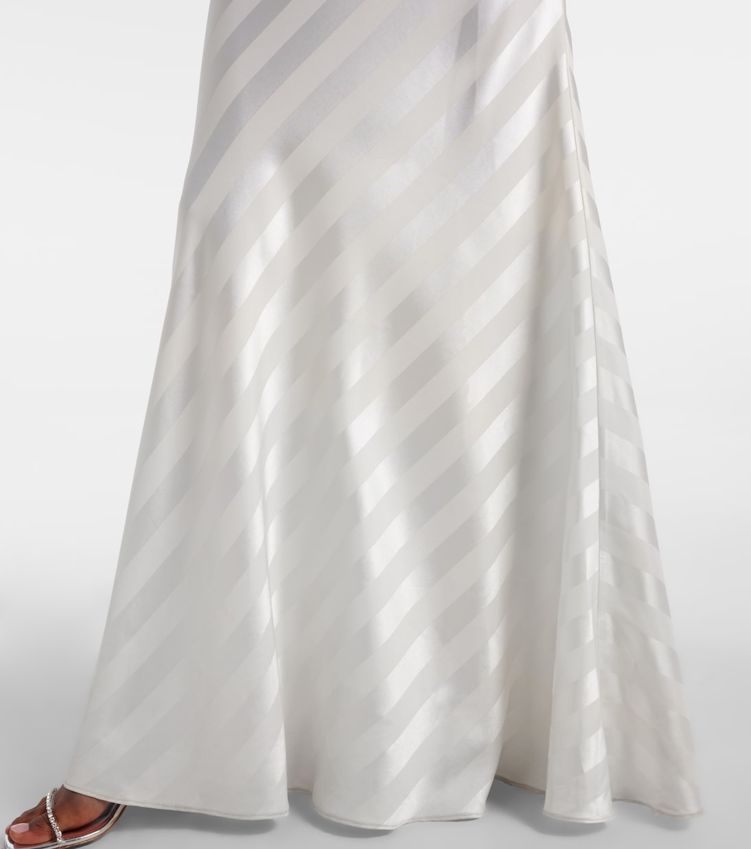 Lace-trimmed satin gown | Self-Portrait