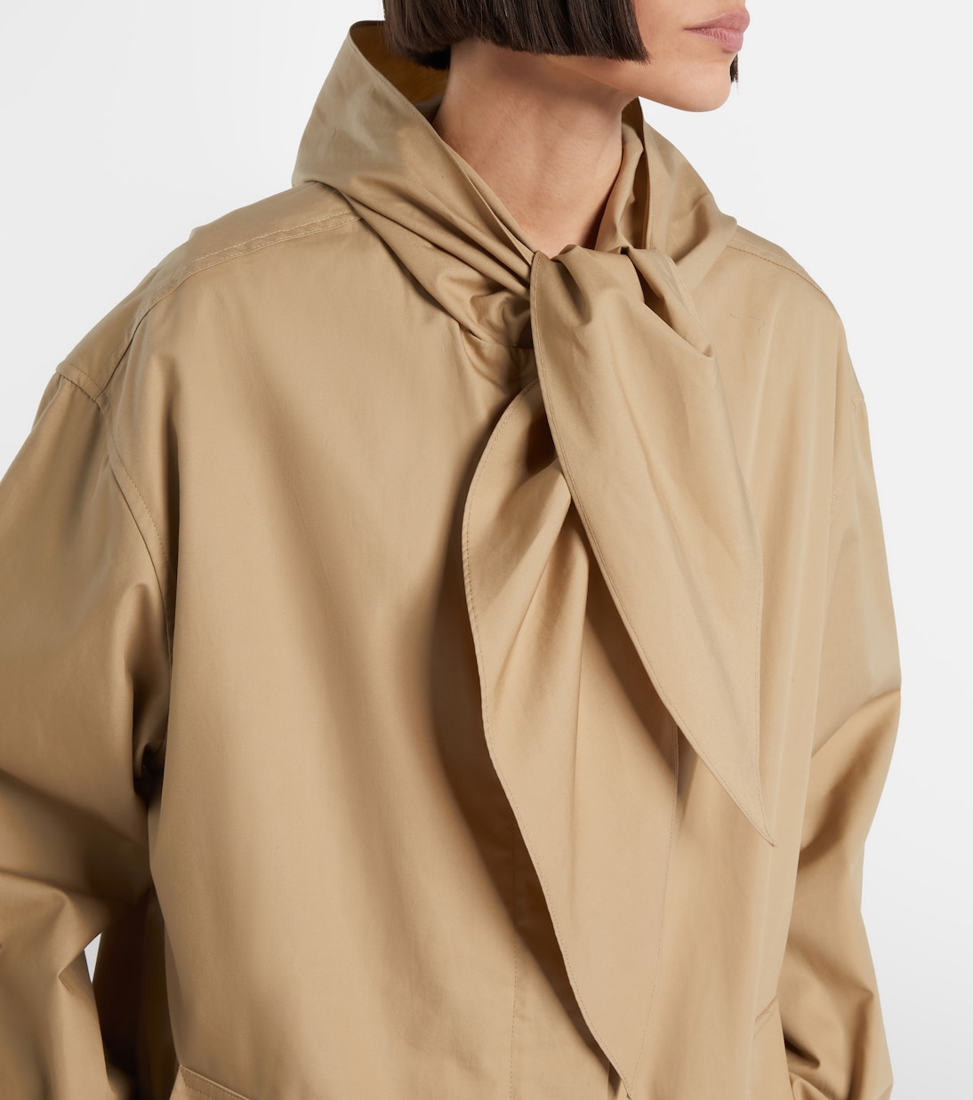 Scarf-detail cotton jacket | Toteme